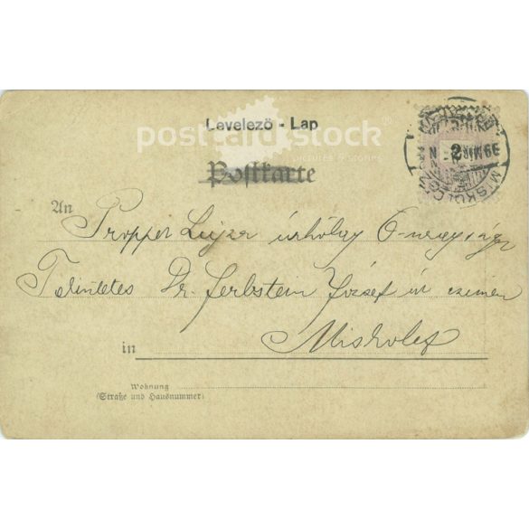 1899 - Romantikus képeslap. Fekete-fehér fotólap. (2791588)