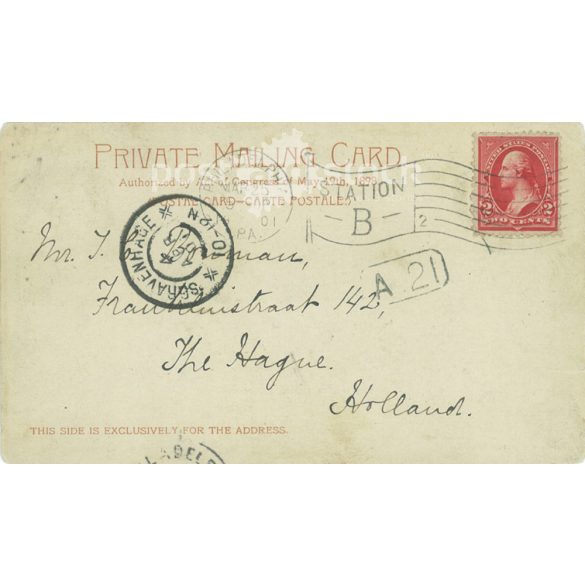 1901 - Detroit látképe. Amerikai Egyesült Államok. Színezett fotólap, képeslap. (2791589)
