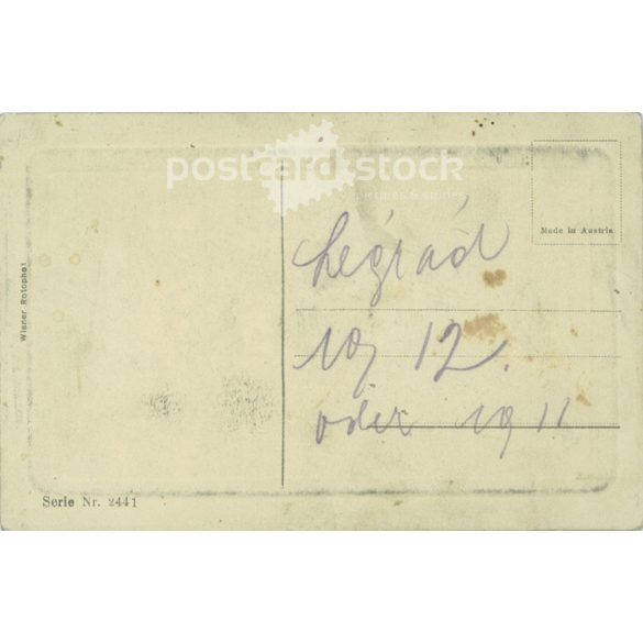 1911 - A bundás hölgy. Fekete-fehér fotólap, képeslap. (2791592)