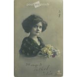 1913 - Romantikus képeslap. Színezett fotólap. (2791593)