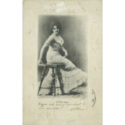   1905 – Fedák Sári. Dombornyomott, fekete-fehér fotólap. Képeslap. (2791598)