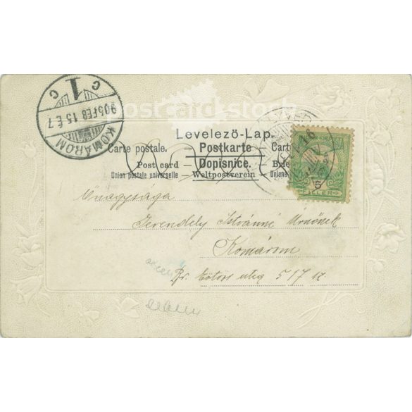 1905 - Fedák Sári. Dombornyomott, fekete-fehér fotólap. Képeslap. (2791598)