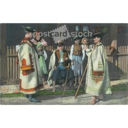   1916 - Élet a Hortobágyon. Színezett fotólap, képeslap. (2791600)