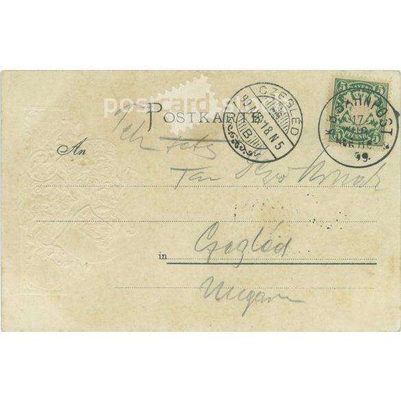 1899 - Nürnberg. Dombornyomott, aranyozott, litografált képeslap. (2791603)