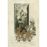 1900 - Landshut. Dombornyomott, aranyozott, litografált képeslap. (2791604)