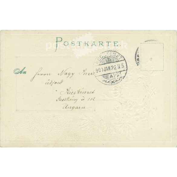 1900 - Landshut. Dombornyomott, aranyozott, litografált képeslap. (2791604)