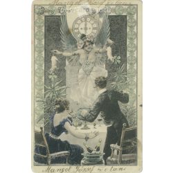 1909 - Újévi üdvözlet. Üdvözlőlap. (2791610)