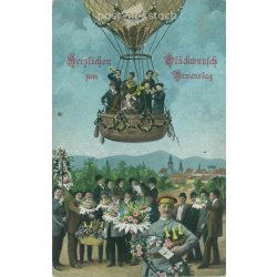   1918 - Névnapi üdvözlet. Színezett fotólap, üdvözlőlap. (2791611)