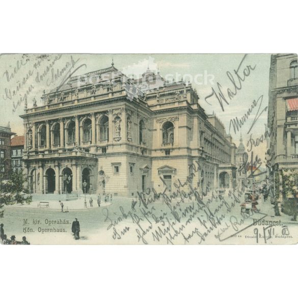 1903 - Budapest. Operaház. Színezett fotólap, képeslap. (2791618)