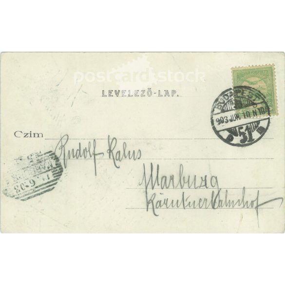 1903 - Budapest. Operaház. Színezett fotólap, képeslap. (2791618)