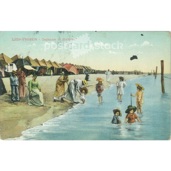 1924 - Lido di Venezia. Színezett fotólap, képeslap. (2791622)