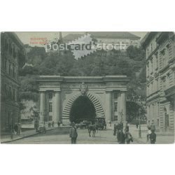   1911 - Budapest. Budai alagút. Fotólap, képeslap. (2791623)