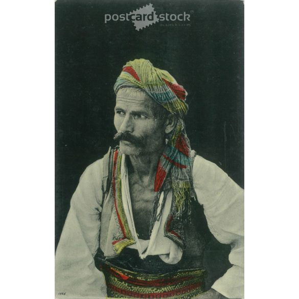 1909 - Török gazda. Színezett fotólap, képeslap. (2791627)
