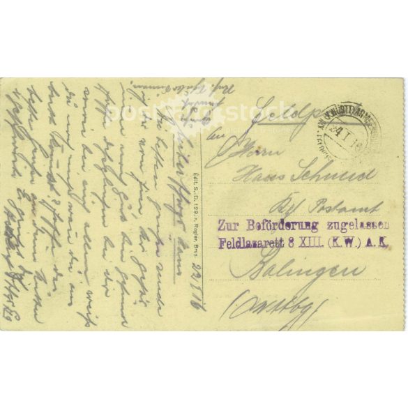 1916 - Wervik, Franciaország. A francia útdíjszedő iroda. Színezett fotólap, képeslap. (2791630)