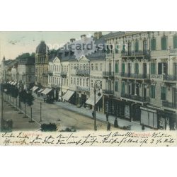   1904 - Marienbad. Kaiserstrasse. Színezett fotólap, képeslap. (2791632)