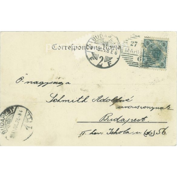 1904 - Marienbad. Kaiserstrasse. Színezett fotólap, képeslap. (2791632)