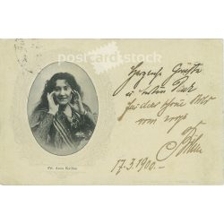   1900 - Anna Kallina (K. k. Hofburgtheater) színésznő 1874. március 31-én született Bécsben, a monachia idejében. Képeslap. (2791633)