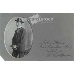 1904 - Romantikus üdvözlet. Fotólap, képeslap. (2791636)