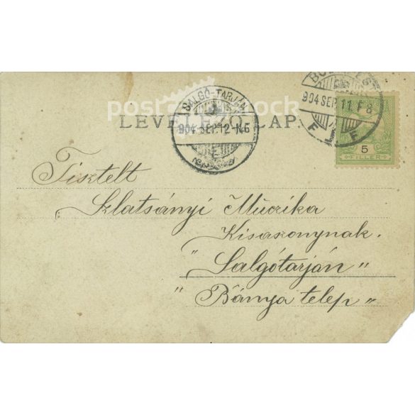 1904 - Romantikus üdvözlet. Fotólap, képeslap. (2791636)