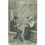 1906 - Romantikus képeslap. Színezett fotólap. (2791640)