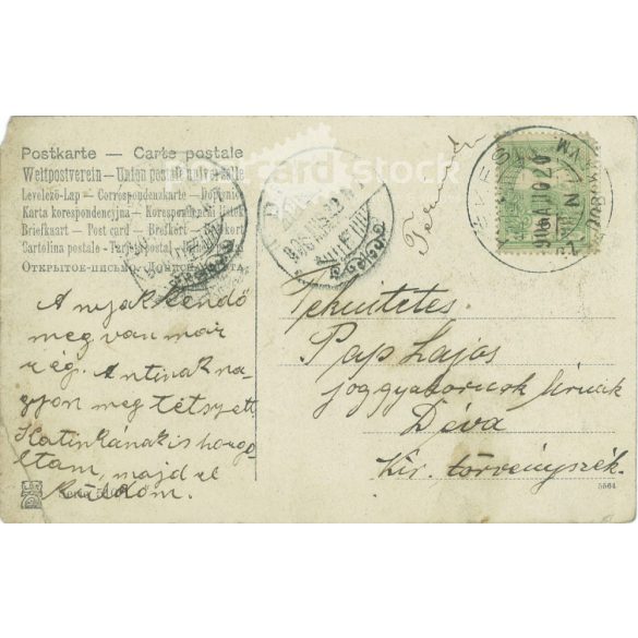 1906 - Romantikus képeslap. Színezett fotólap. (2791640)