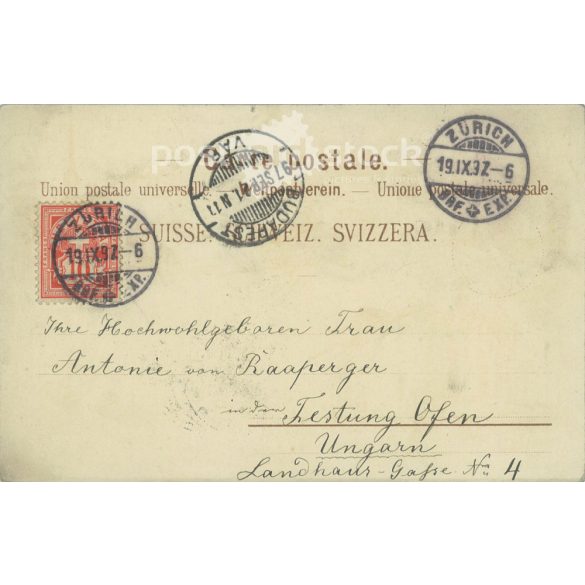1897 - Zürichi üdvözlet. Litografált képeslap. (2791647)