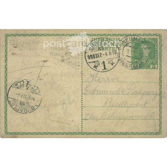 1908 - Ferenc József díjjeggyes képeslap. (2791648)
