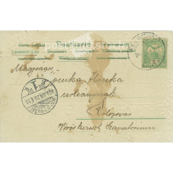 1903 - Romantikus képeslap. Dombornyomott, litografált illusztrációval. (2791655)
