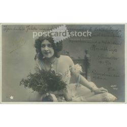   1903 – Romantikus képeslap. Színezett fotólap. (2791657)