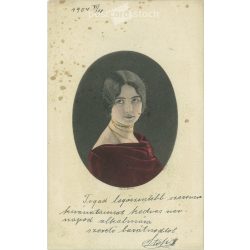 1901 – Romantikus képeslap. Színezett metszet. (2791658)