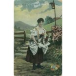 1907 - Boldog húsvéti ünnepeket. Színezett fotólap, üdvözlőlep. (2791661)