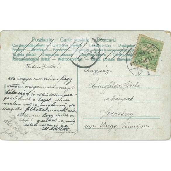 1907 - Boldog húsvéti ünnepeket. Színezett fotólap, üdvözlőlep. (2791661)