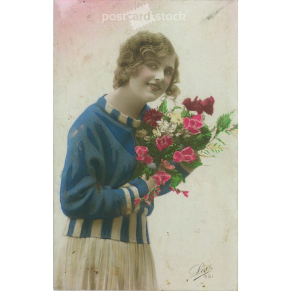1925 - Romantikus képeslap. Színezett fotólap. (2791668)