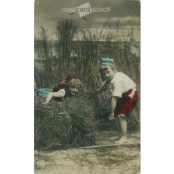1907 - Romantikus képeslap. Színezett fotólap. (2791670)