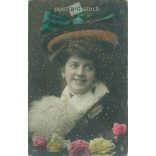 1910 - Újévi üdvözlet. Színezett fotólap, üdvözlőlap. (2791672)