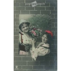 1908 - Romantikus képeslap. Színezett fotólap. (2791673)