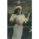 1908 - Romantikus képeslap. Színezett fotólap. (2791680)