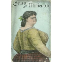   1920 - Üdvözlet Marienbadból. Egyedi grafikával illusztrált üdvözlőlap, üdvözlőlap. (2791696)