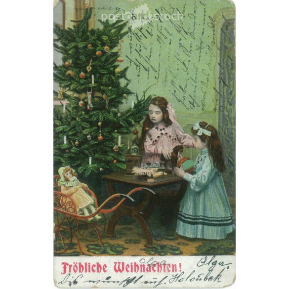 1904 - Boldog Karácsonyt. Színezett fotólap, üdvözlőlap. (2791700)
