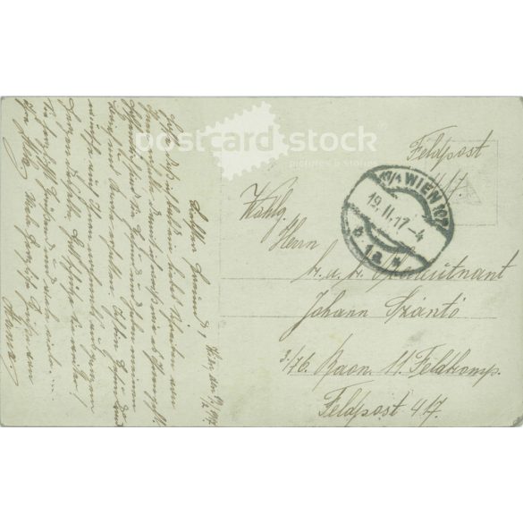 1919 - Romantikus képeslap. Fekete-fehér fotólap. (2791701)