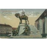 1915 - Kolozsvár. Mátyás király szobra. Színezett fotólap, képeslap. (2791703)