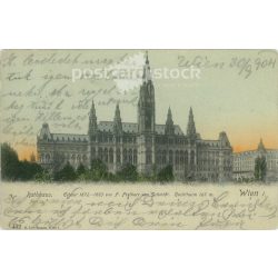   1904 - Bécs. Városháza. Színezett fotólap, képeslap. (2791705)