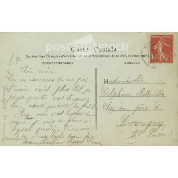 1910 - Romantikus képeslap. Színezett fotólap. (2791738)
