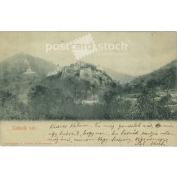   1900 - Kékkő vára. Szlovákia. Fekete-fehér fotólap, képeslap. (2791761)