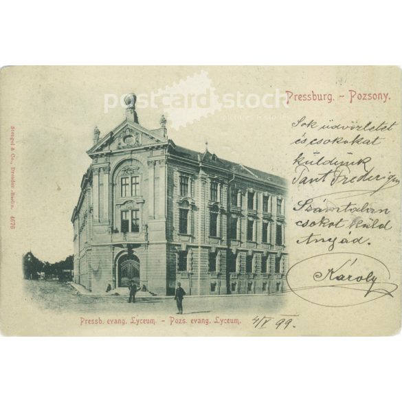 1899 - Pozsony. Szlovákia. Fekete-fehér fotólap, képeslap. (2791761)