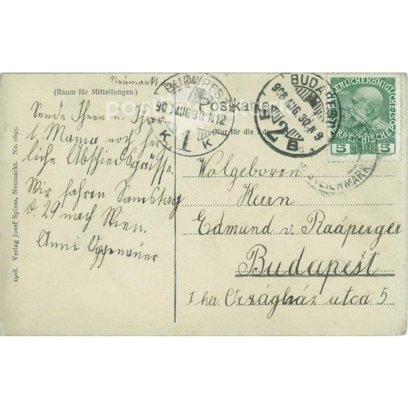 1908 - Gyógyüdülő Neumarkt Obersteier. Képeslap, fotólap. (2791772)