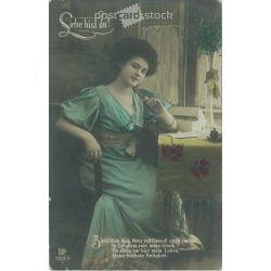 1911 - Romantikus képeslap. Színezett fotólap. (2791777)