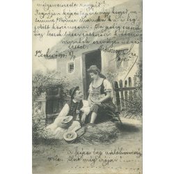 1901 - Romantikus képeslap. Fotólap. (2791802)