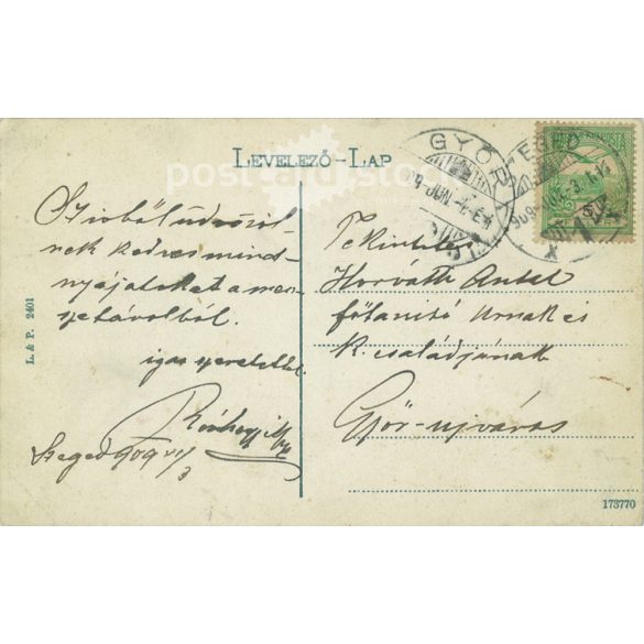 1909 - Szeged. Képeslap, színezett fotólap. (2791803)