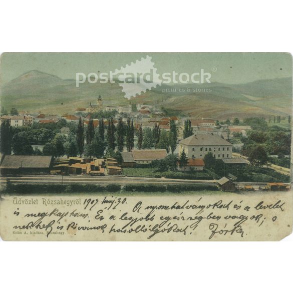 1903 - Üdvözlet Rózsahegyről. Képeslap, színezett fotólap. (2791808)